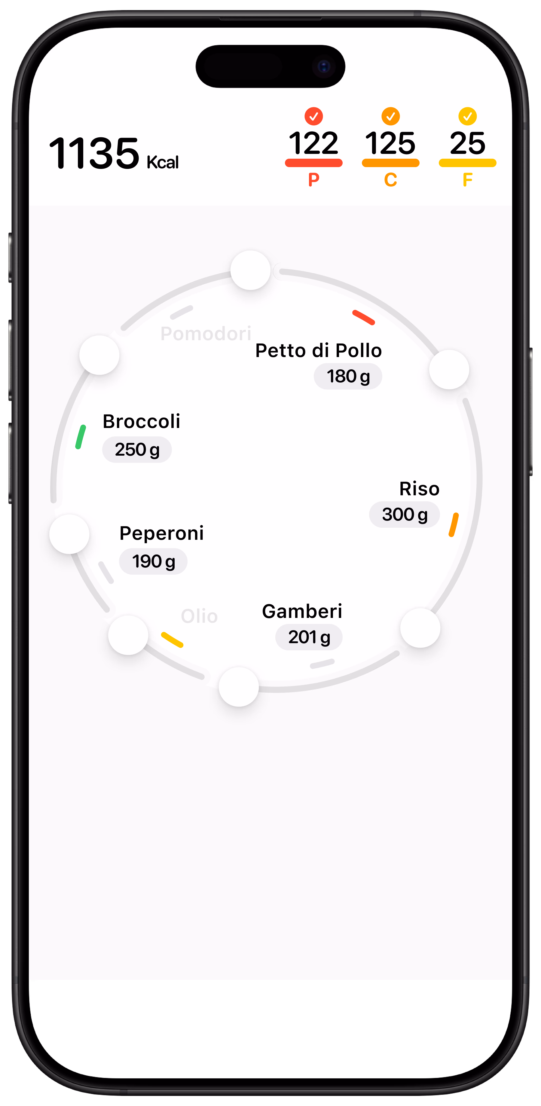 OptyMacros app screenshot showing macro tracking interface